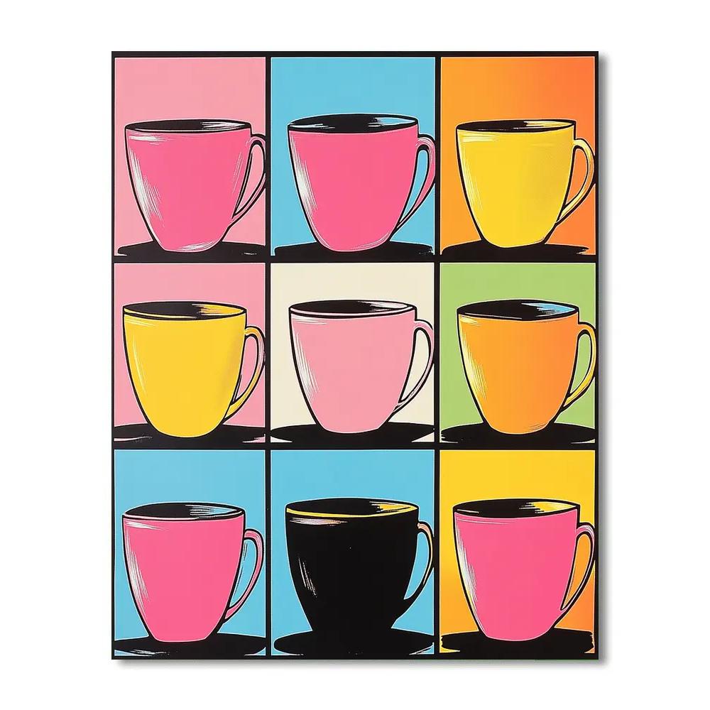 Warhol Inspired Coffee Cups paint by color