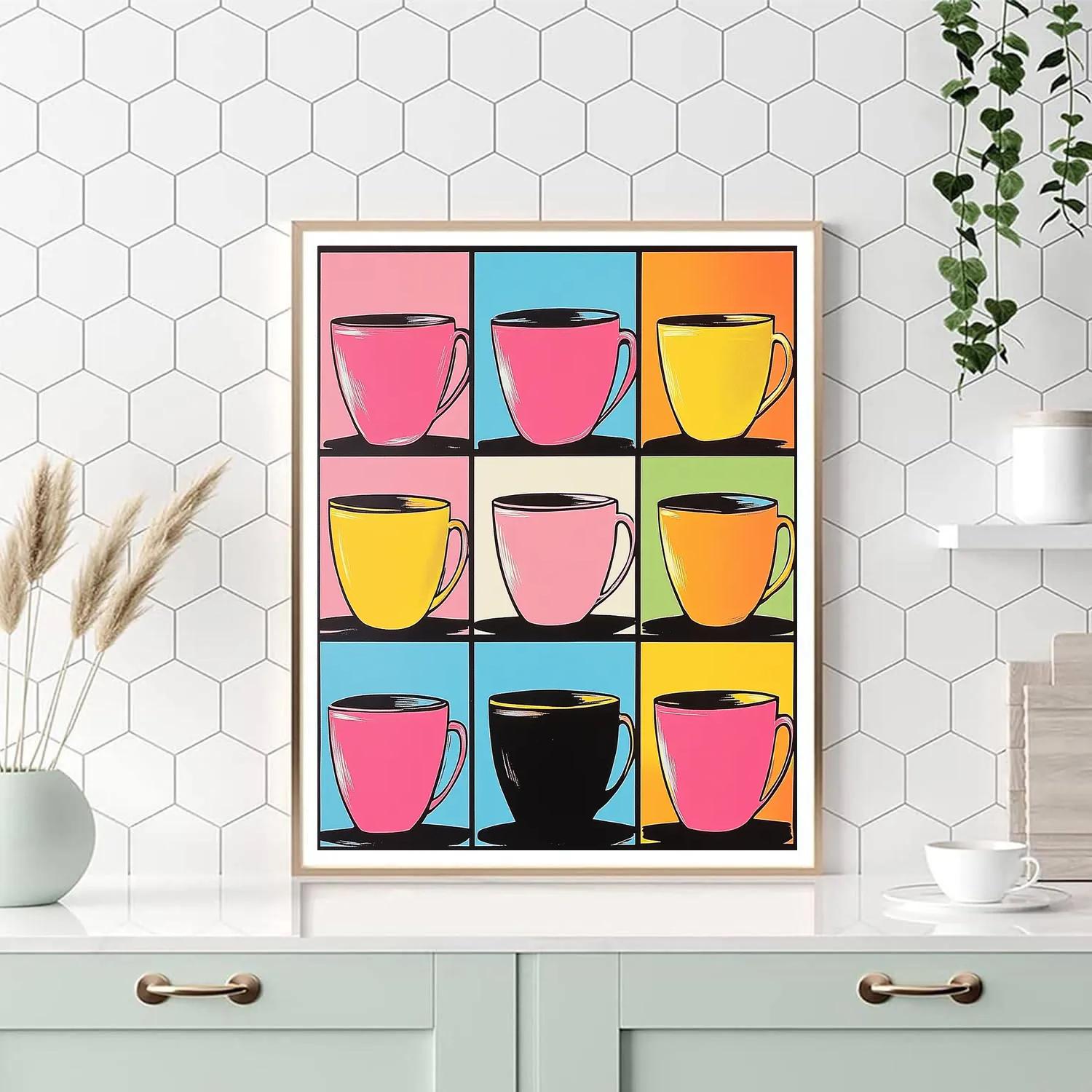 Warhol Inspired Coffee Cups paint by color