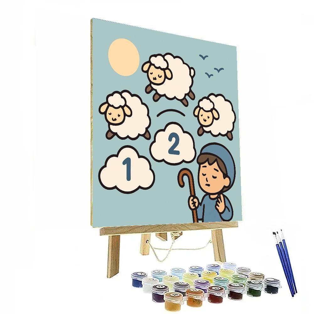 Cloud Counting Sheep Paint by numbers art
