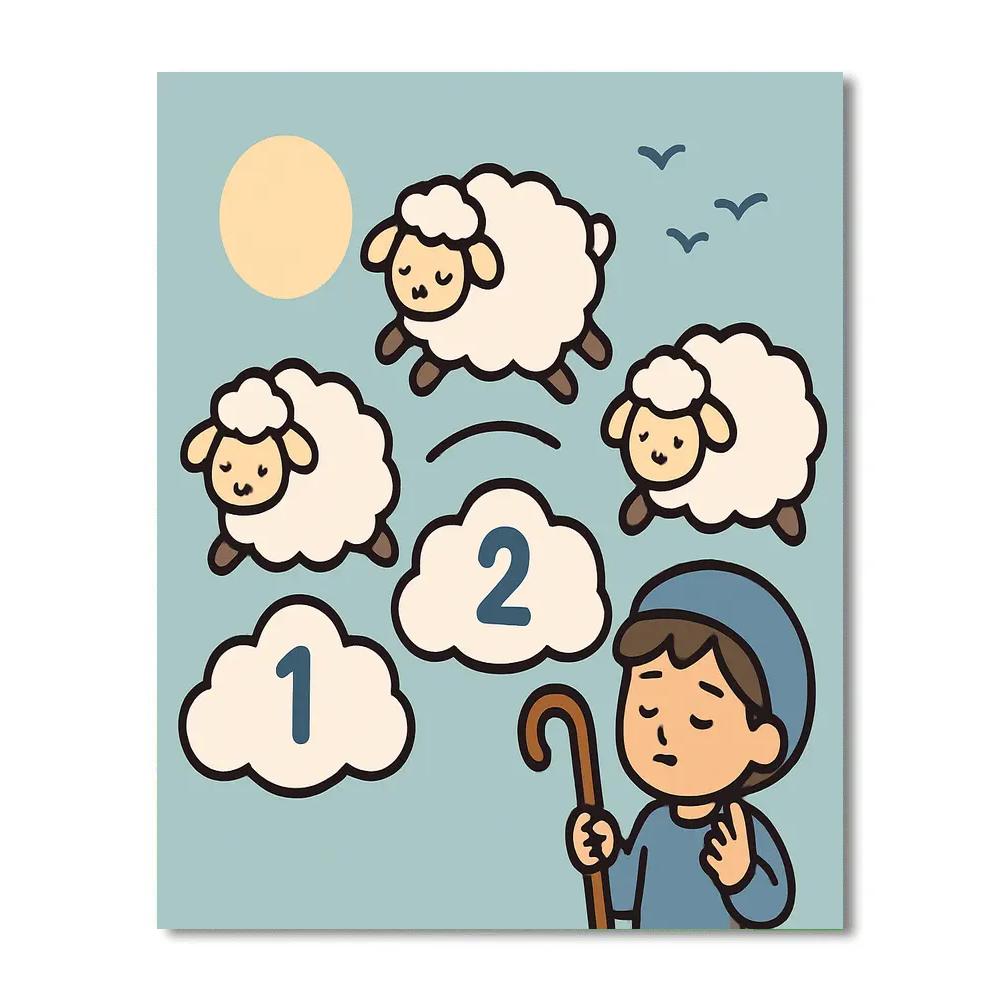Cloud Counting Sheep Paint by numbers art