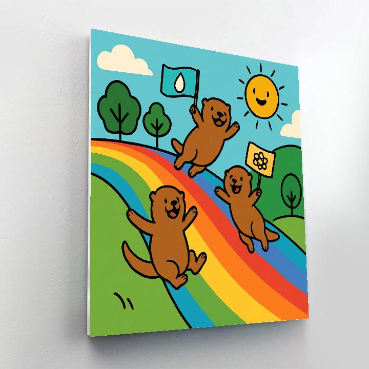 Rainbow River Otters paint by color