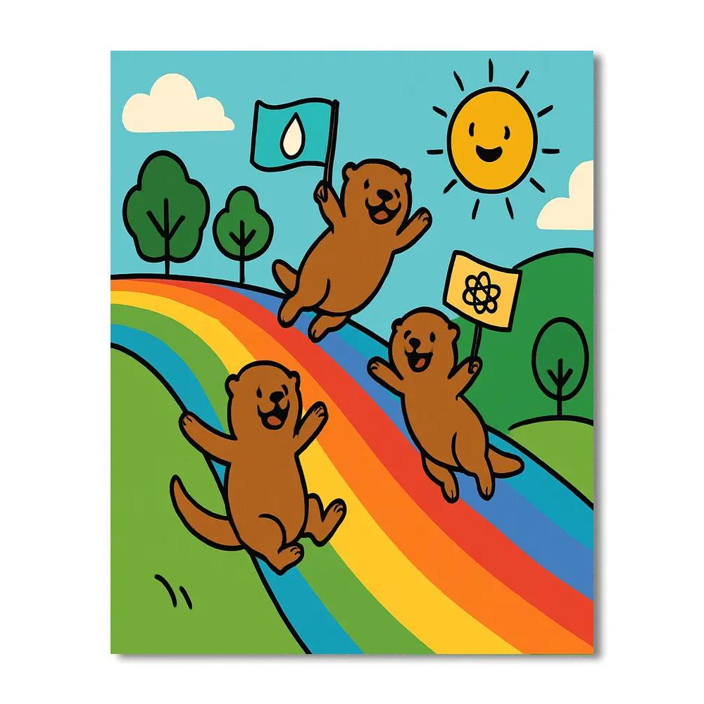 Rainbow River Otters paint by color