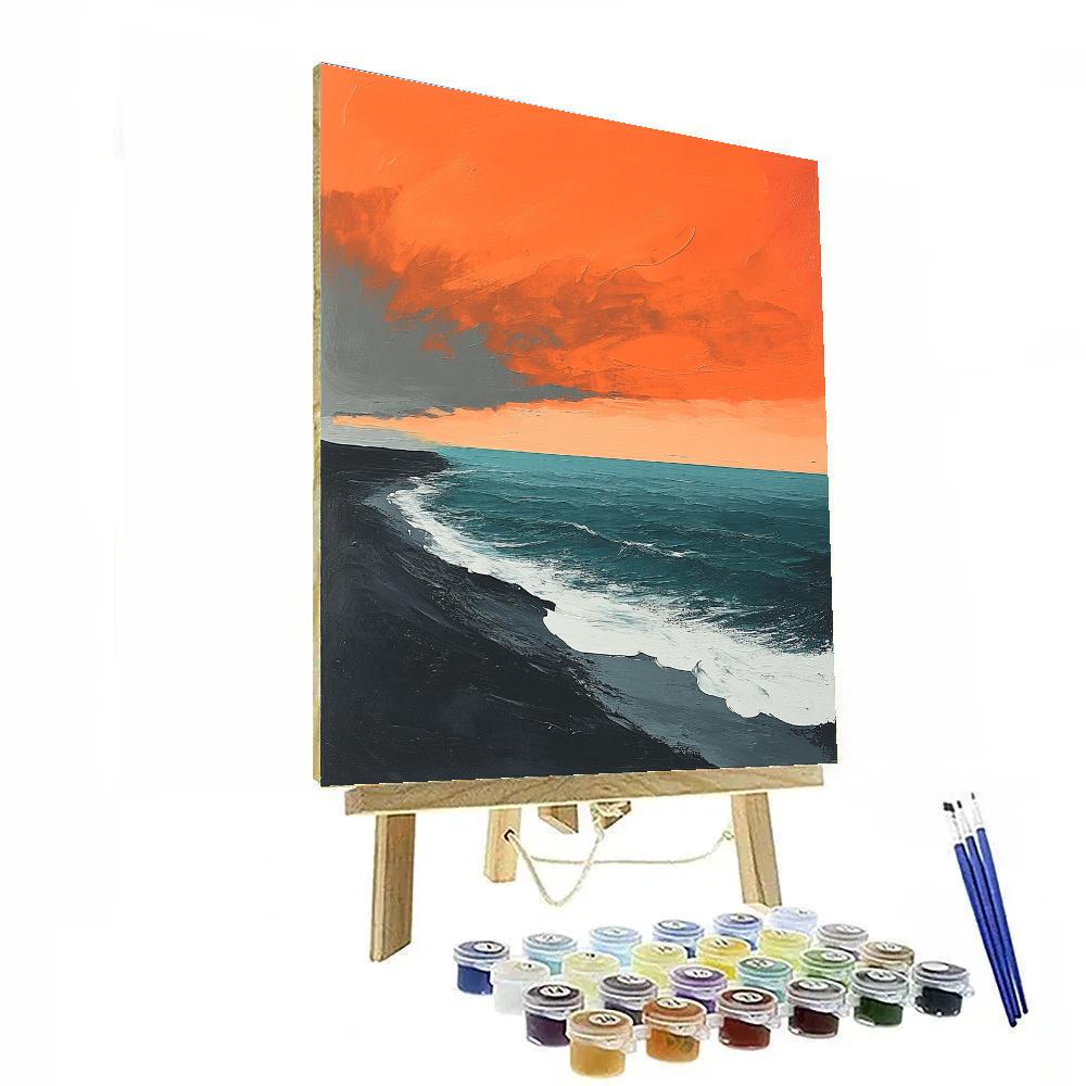 Munch Inspired Lonely Shore DIY paint by numbers