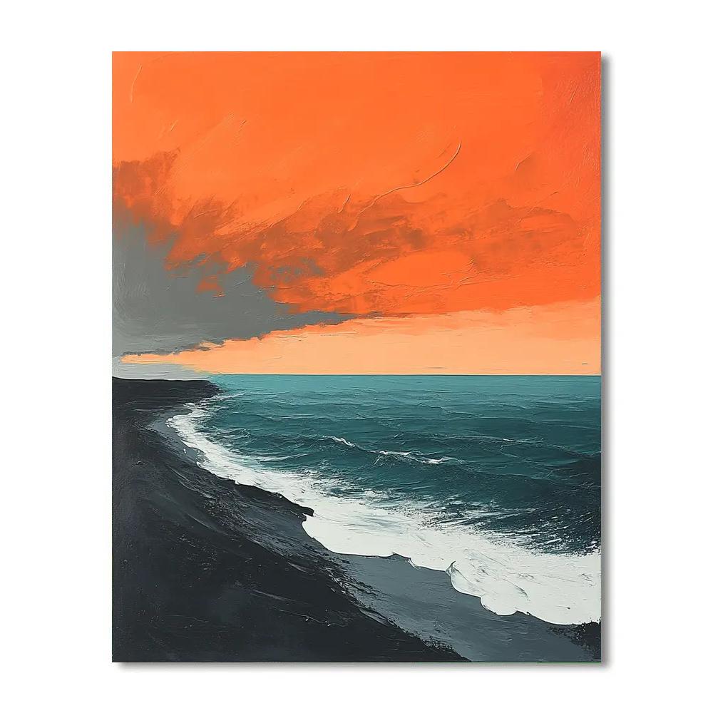 Munch Inspired Lonely Shore DIY paint by numbers