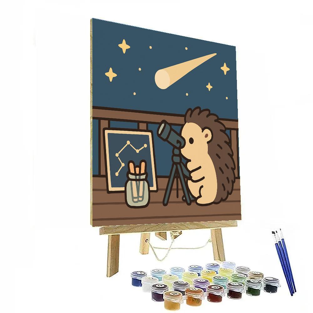 Stargazer Hedgehog Painting by numbers kit