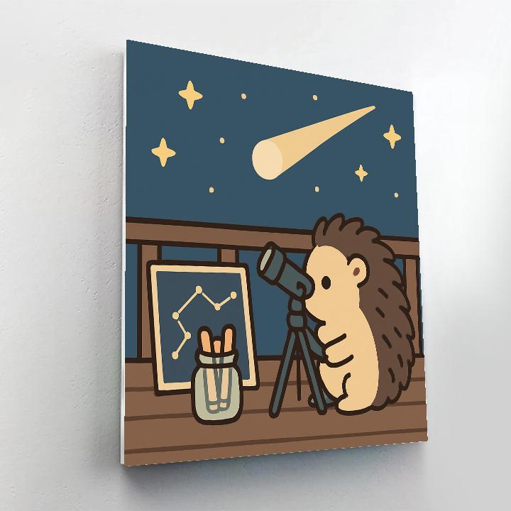 Stargazer Hedgehog Painting by numbers kit
