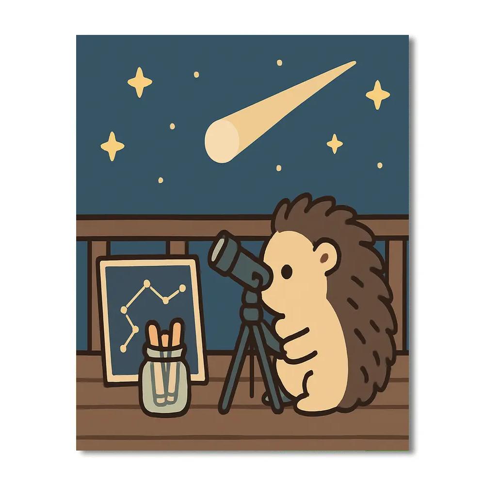 Stargazer Hedgehog Painting by numbers kit