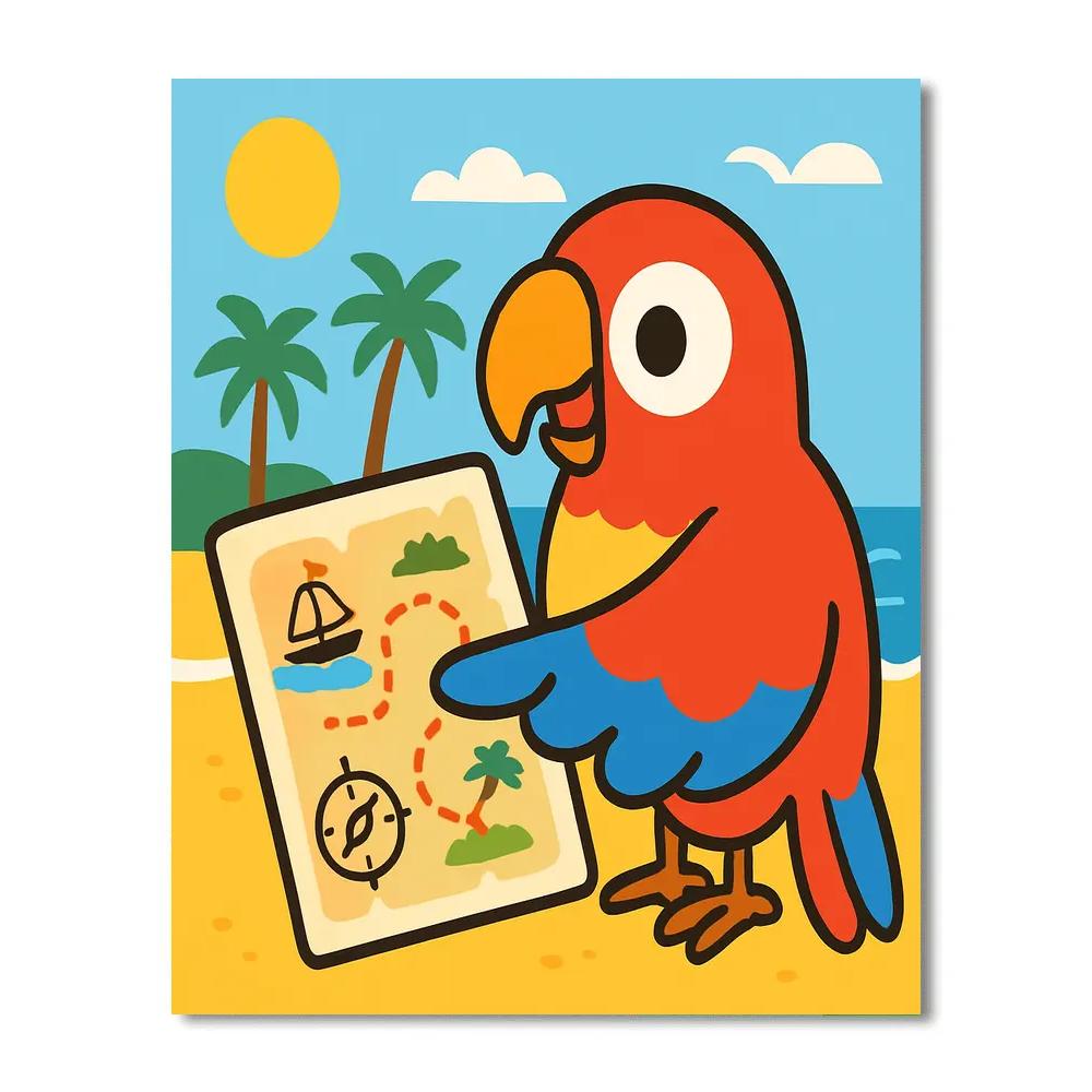 Pirate Parrot Map Painting by numbers kit