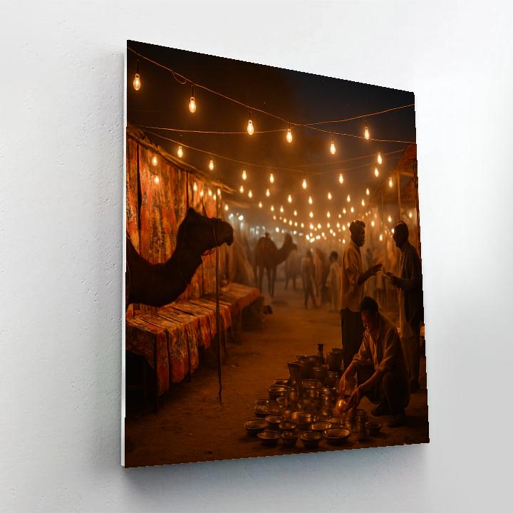 Pushkar Night Bazaar Camel Lights Paint by numbers kits