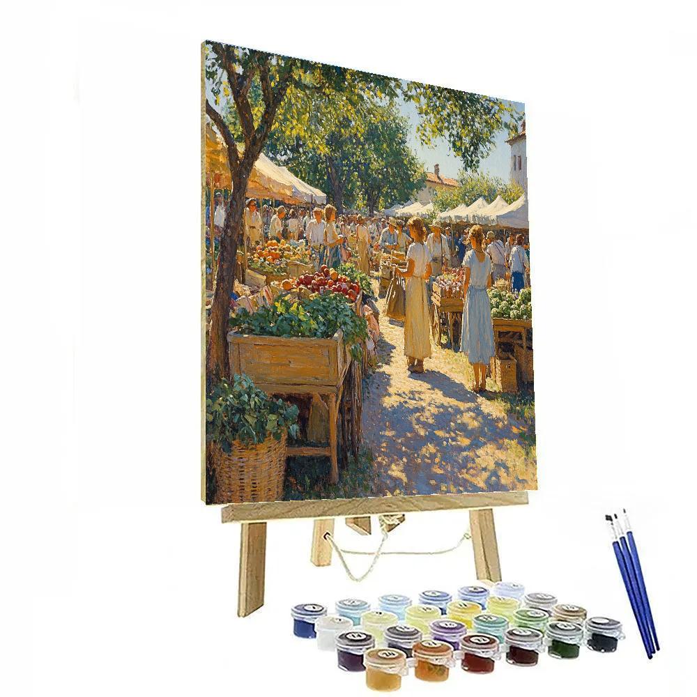 Pissarro Inspired Village Market painting number kit