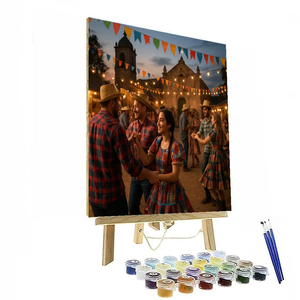 Festa Junina Rural Square Dance Brazil Number painting