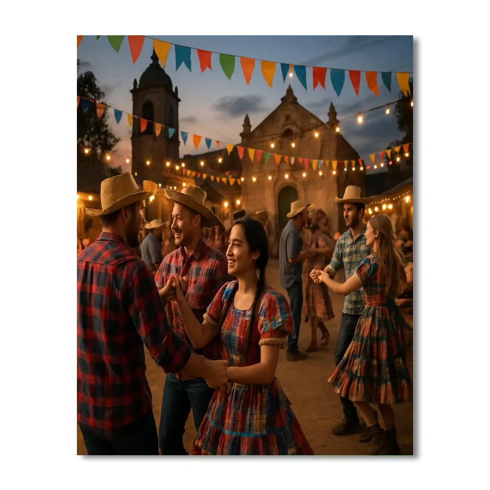 Festa Junina Rural Square Dance Brazil Number painting