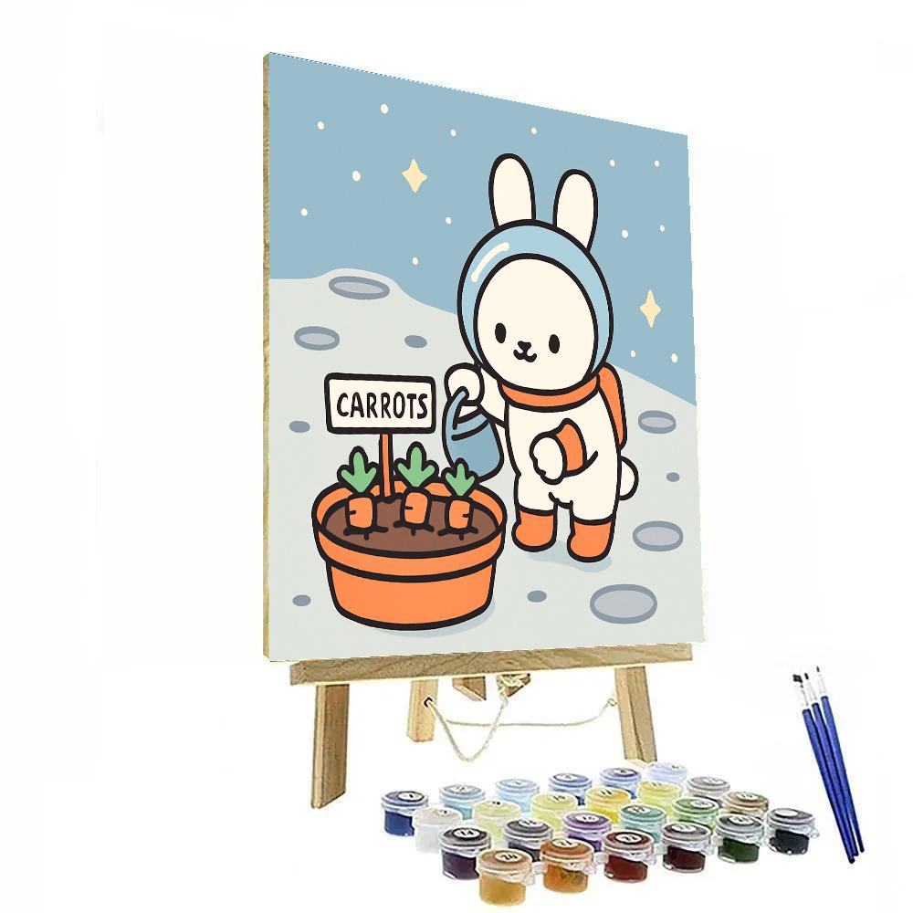 Astronaut Bunny Garden Numbered painting kits
