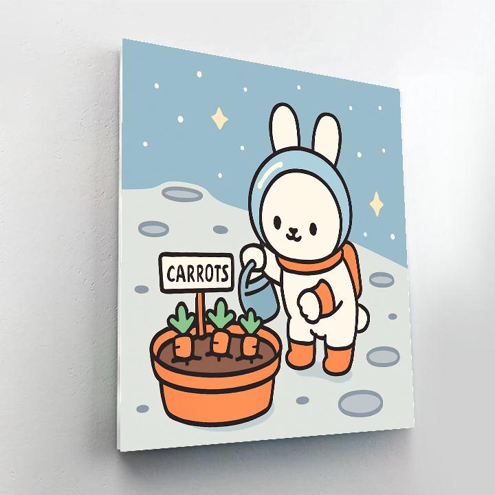 Astronaut Bunny Garden Numbered painting kits