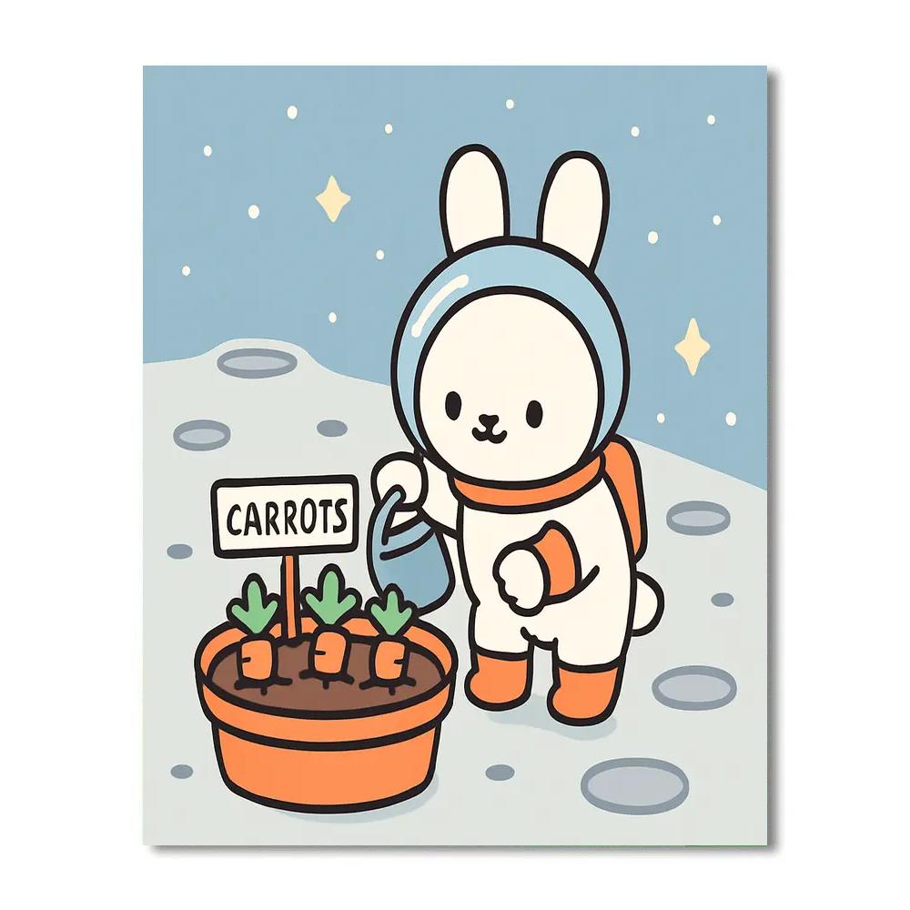 Astronaut Bunny Garden Numbered painting kits