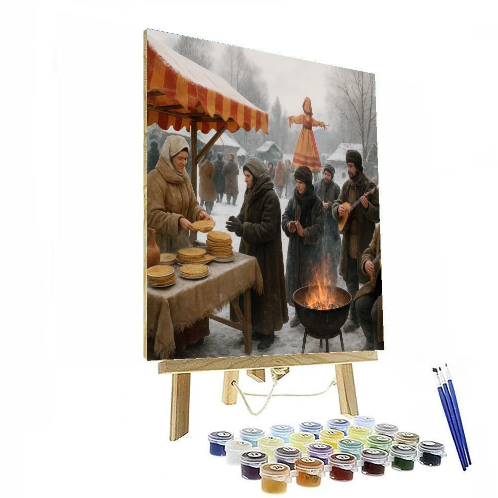 Maslenitsa Pancake Farewell To Winter Paint by numbers kits