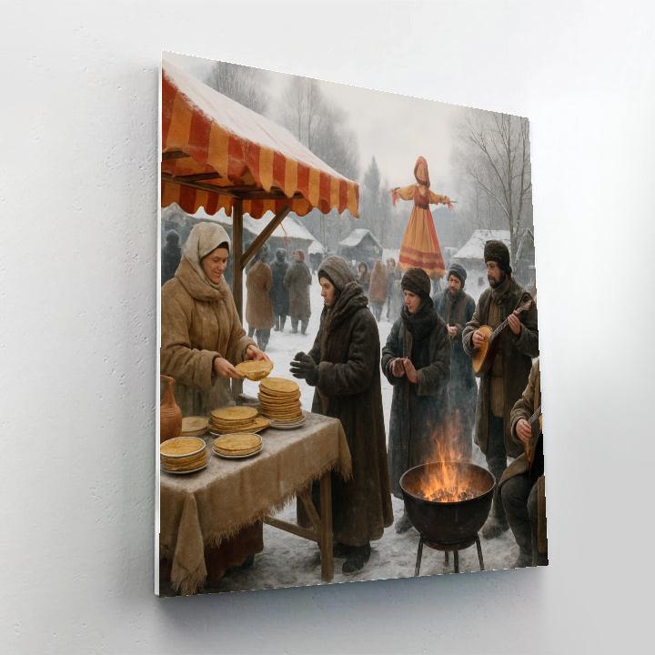 Maslenitsa Pancake Farewell To Winter Paint by numbers kits