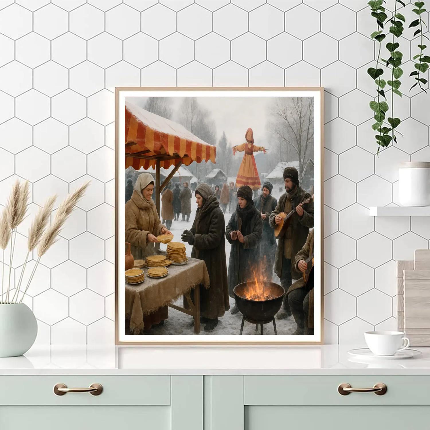 Maslenitsa Pancake Farewell To Winter Paint by numbers kits