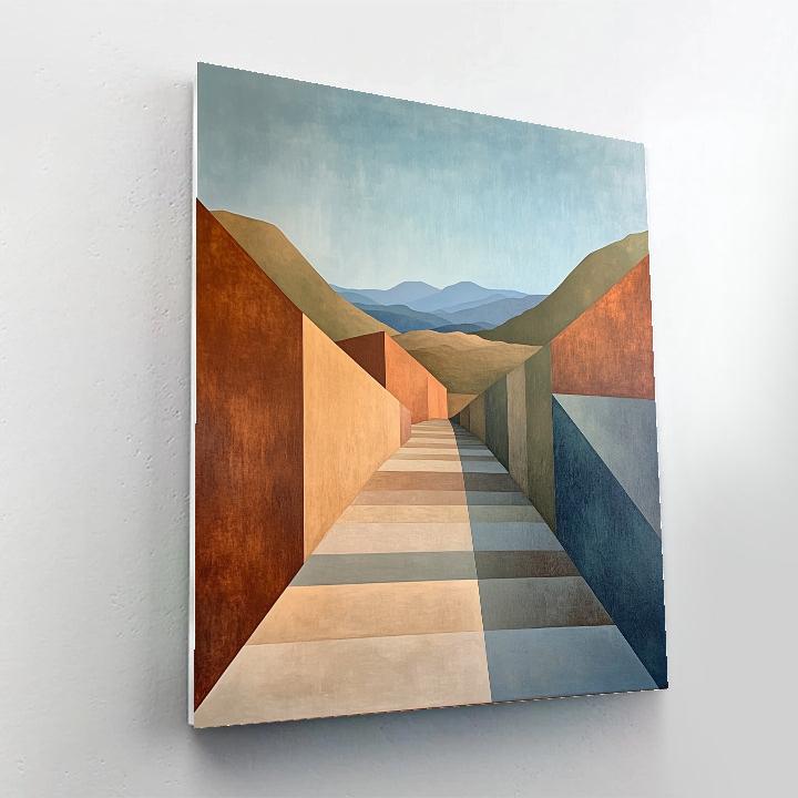 Cezanne Inspired Mountain Landscape Paint by numbers art
