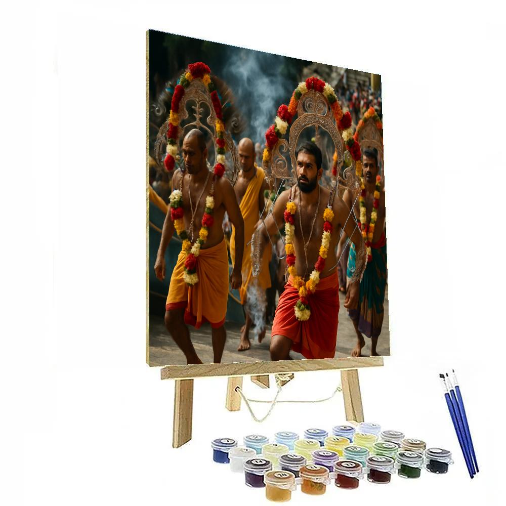 Thaipusam Devotee Kavadi Pilgrimage paint by number