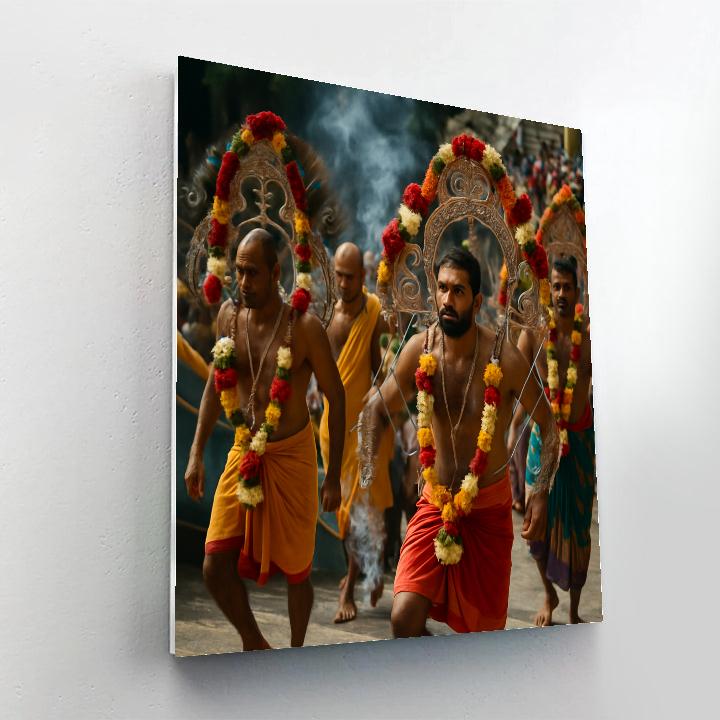 Thaipusam Devotee Kavadi Pilgrimage paint by number