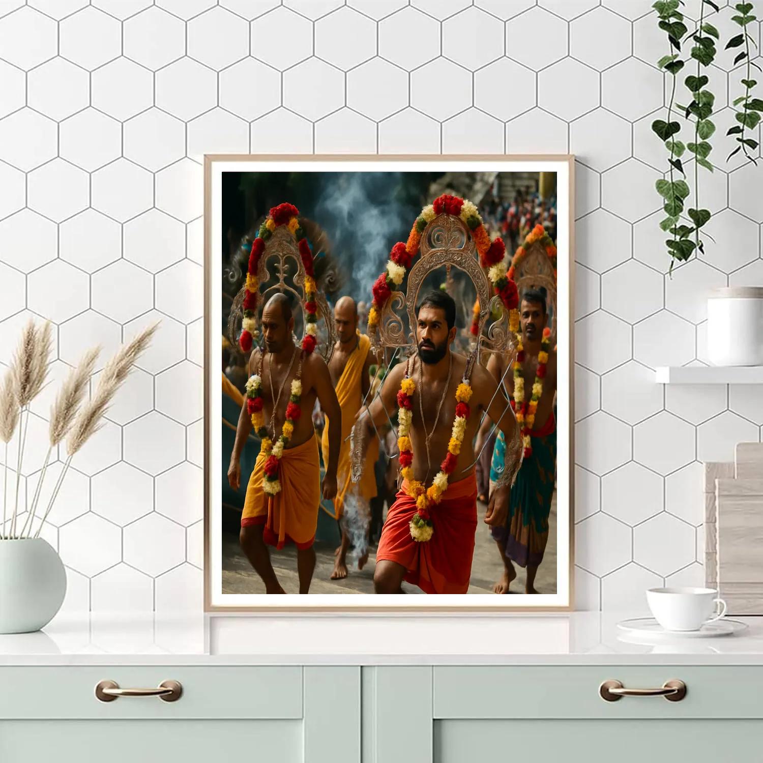 Thaipusam Devotee Kavadi Pilgrimage paint by number
