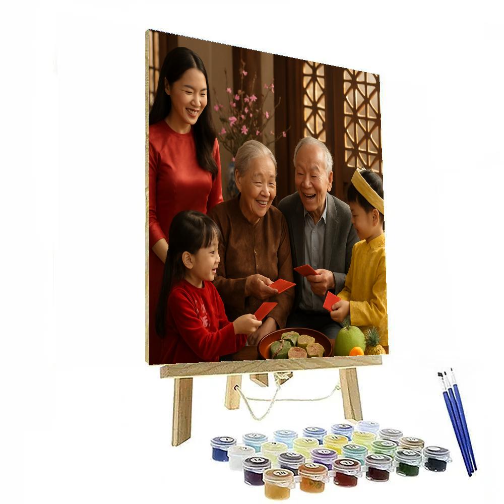 Tet Lunar New Year Family Reunion paint by color