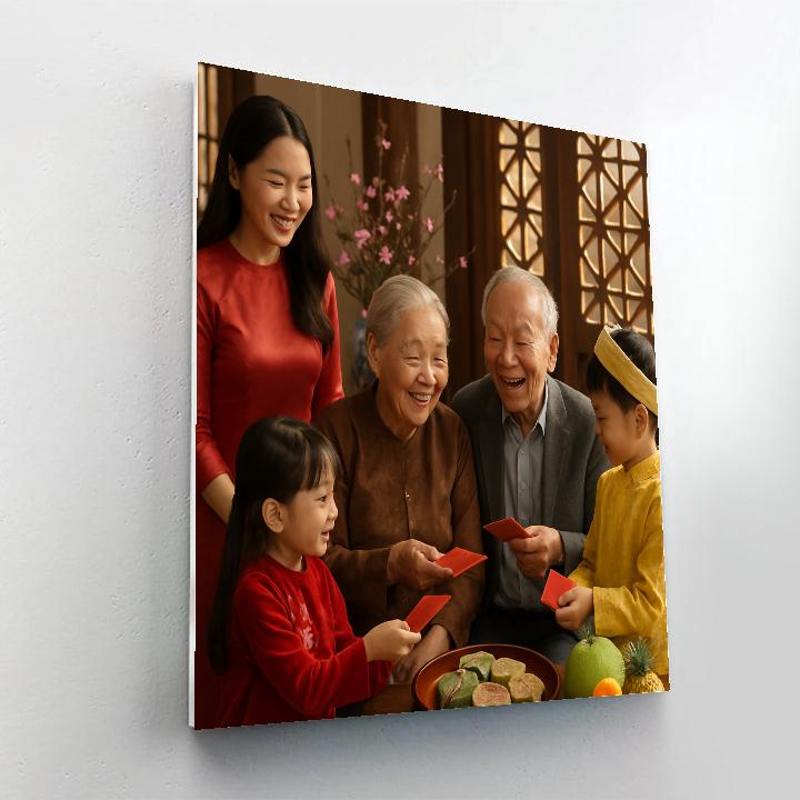 Tet Lunar New Year Family Reunion paint by color