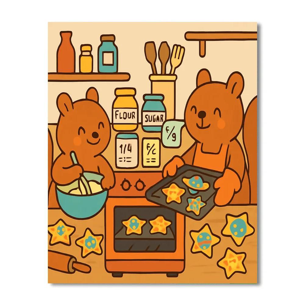Cosmic Bakery Squirrels painting number kit