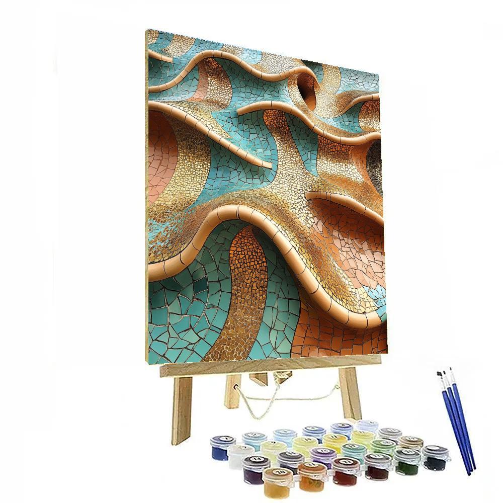 Gaudi Inspired Curved Architecture paint by numbers