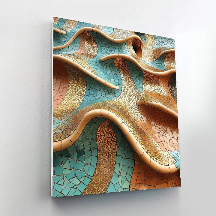 Gaudi Inspired Curved Architecture paint by numbers
