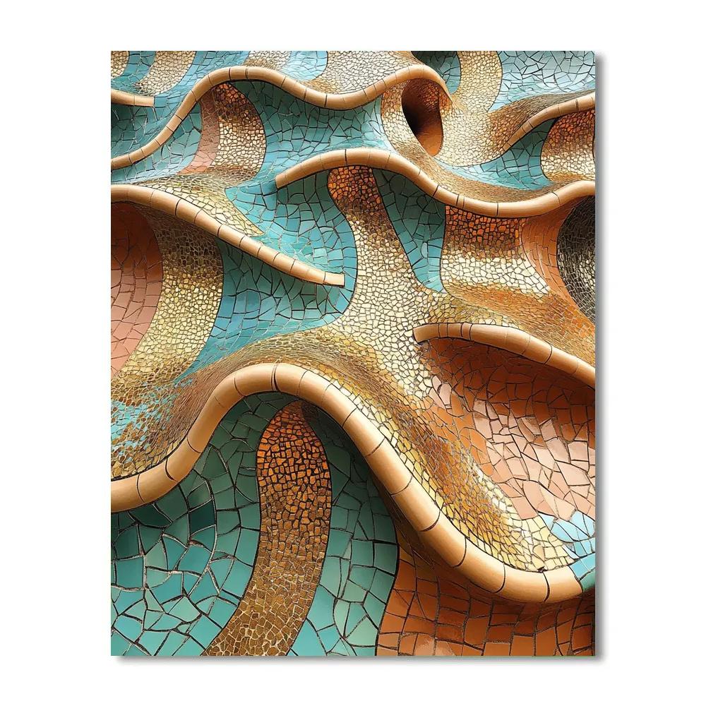 Gaudi Inspired Curved Architecture paint by numbers