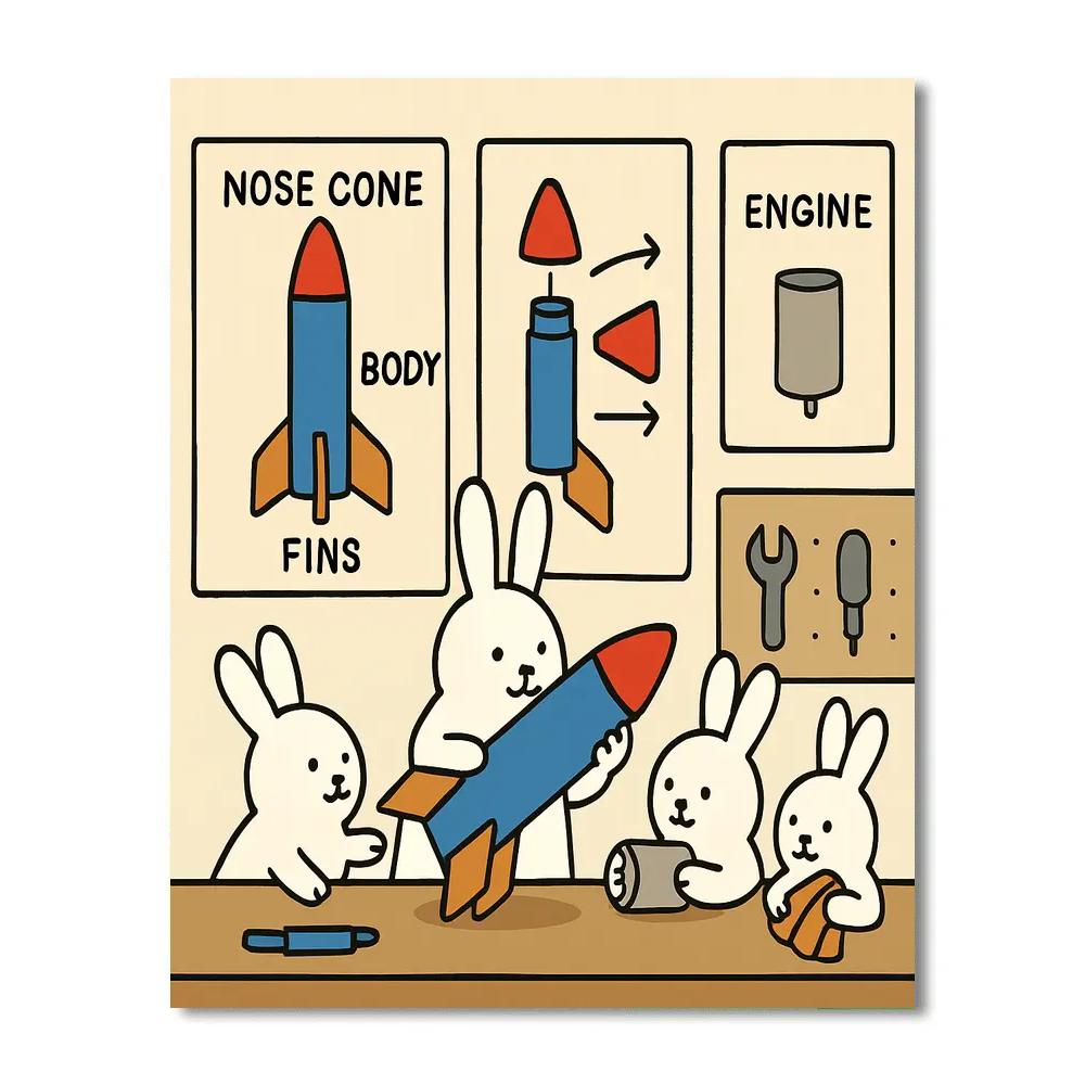 Rocket Science Rabbits paint by number