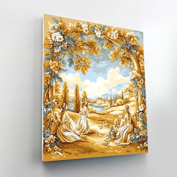 Botticelli Inspired Mythic Garden paint by number