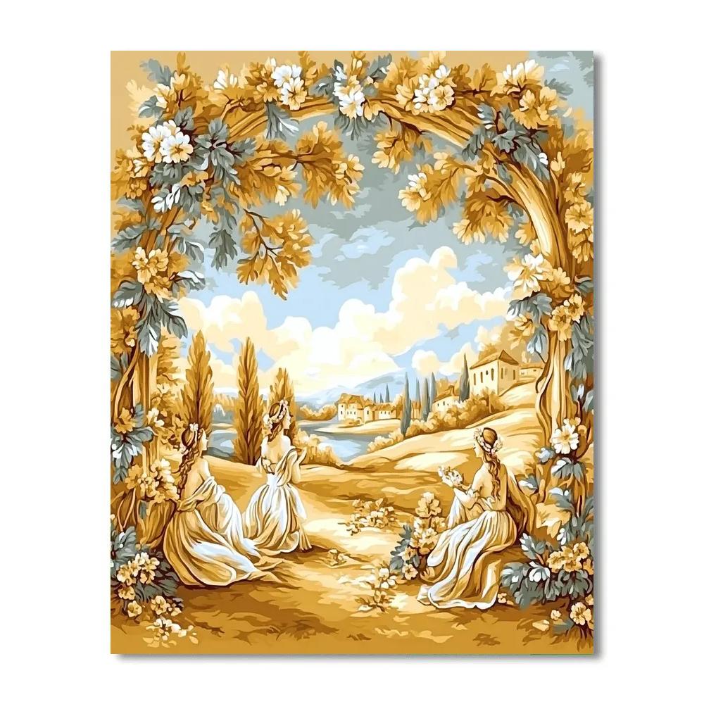 Botticelli Inspired Mythic Garden paint by number