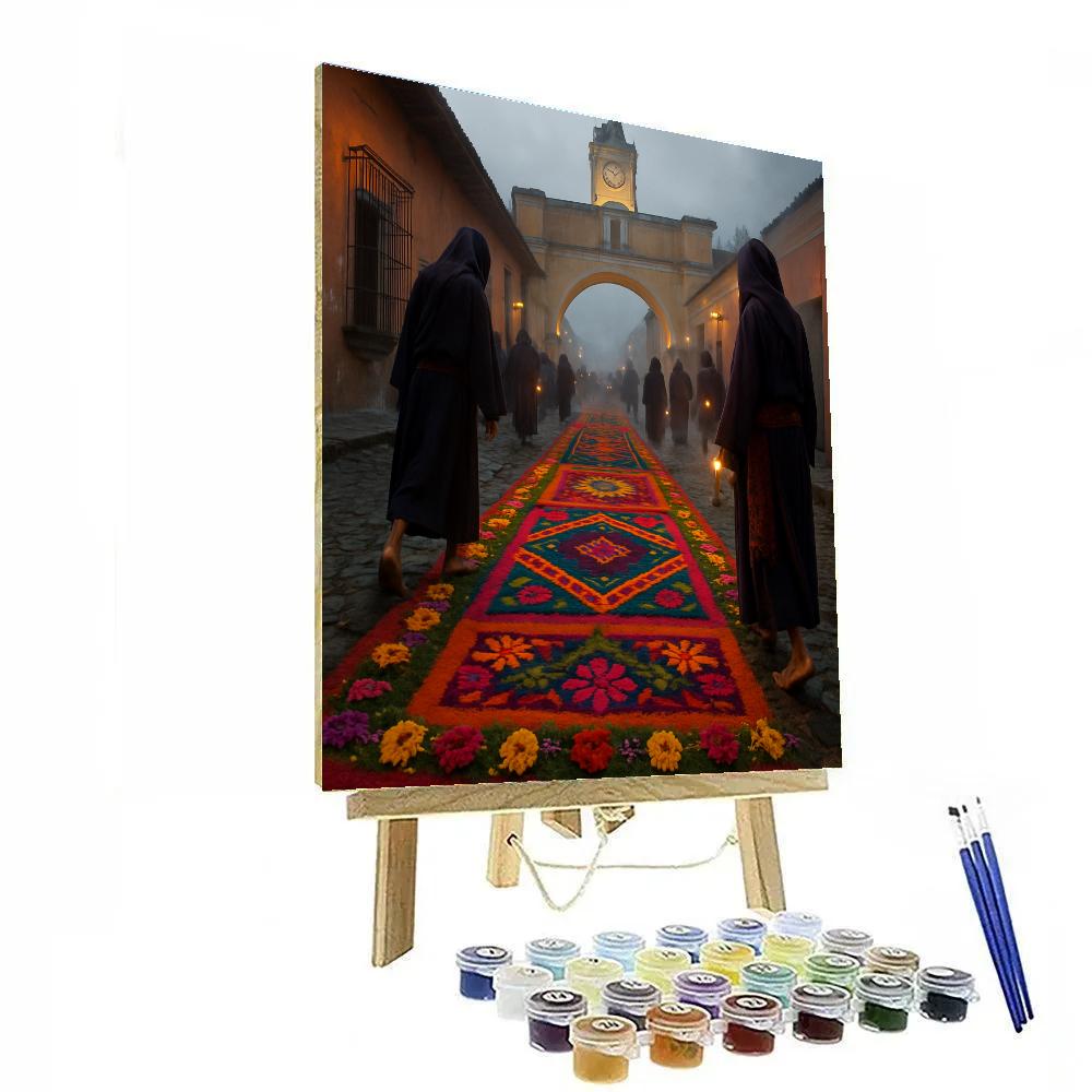 Semana Santa Antigua Guatemala Alfombras paint by numbers