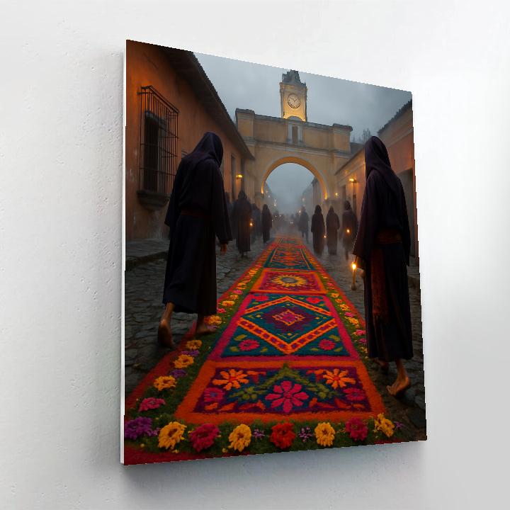 Semana Santa Antigua Guatemala Alfombras paint by numbers
