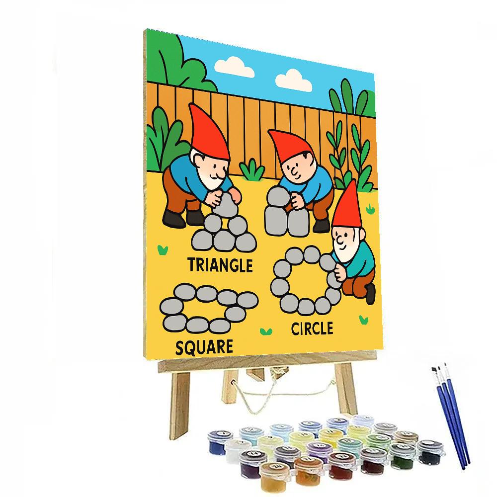 Garden Geometry Gnomes paint by numbers