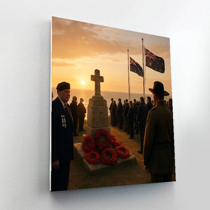 Anzac Dawn Service Coastal Bluff paint by number
