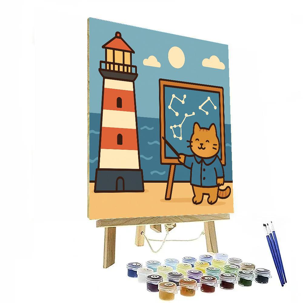 Lighthouse Star Guide Numbered painting kits