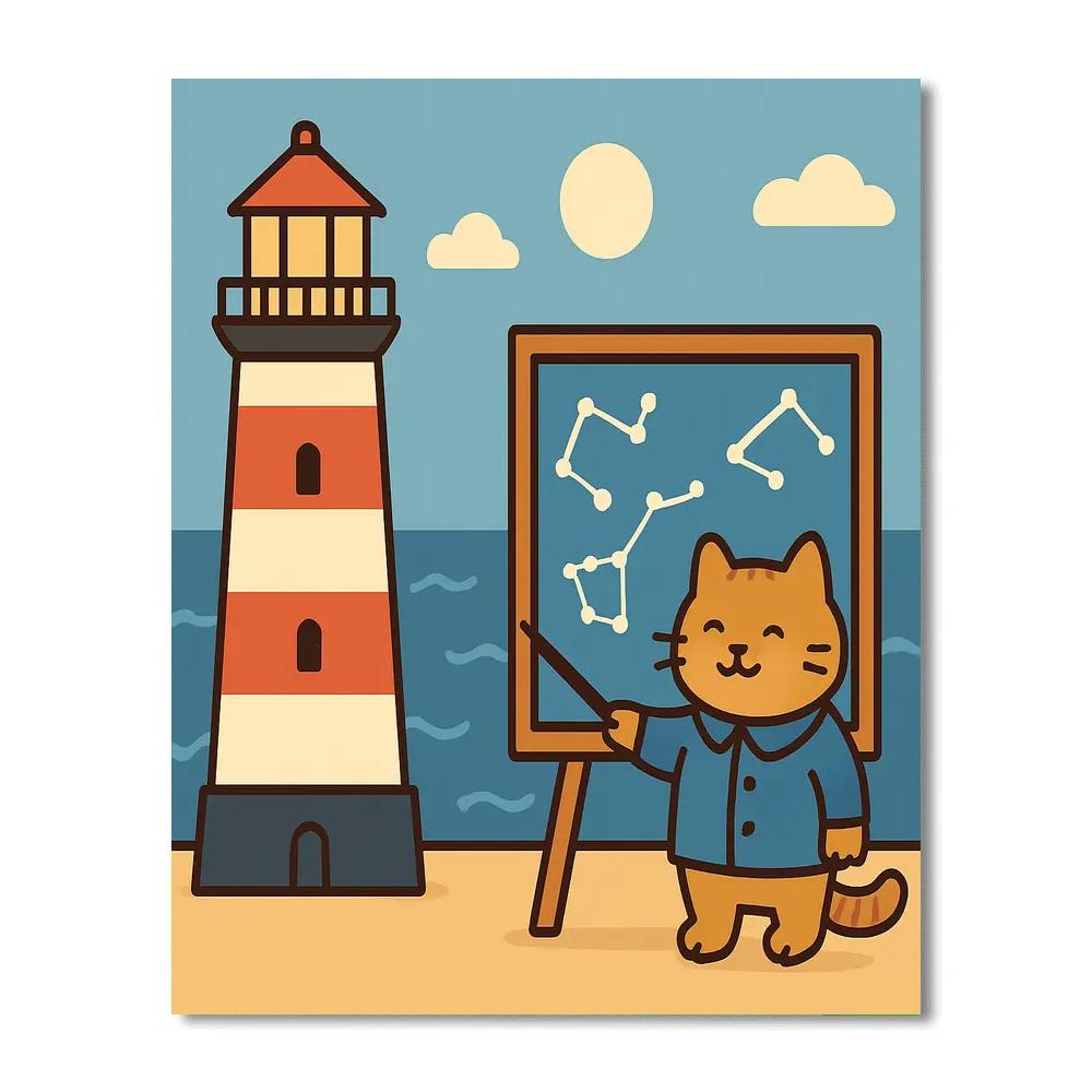 Lighthouse Star Guide Numbered painting kits