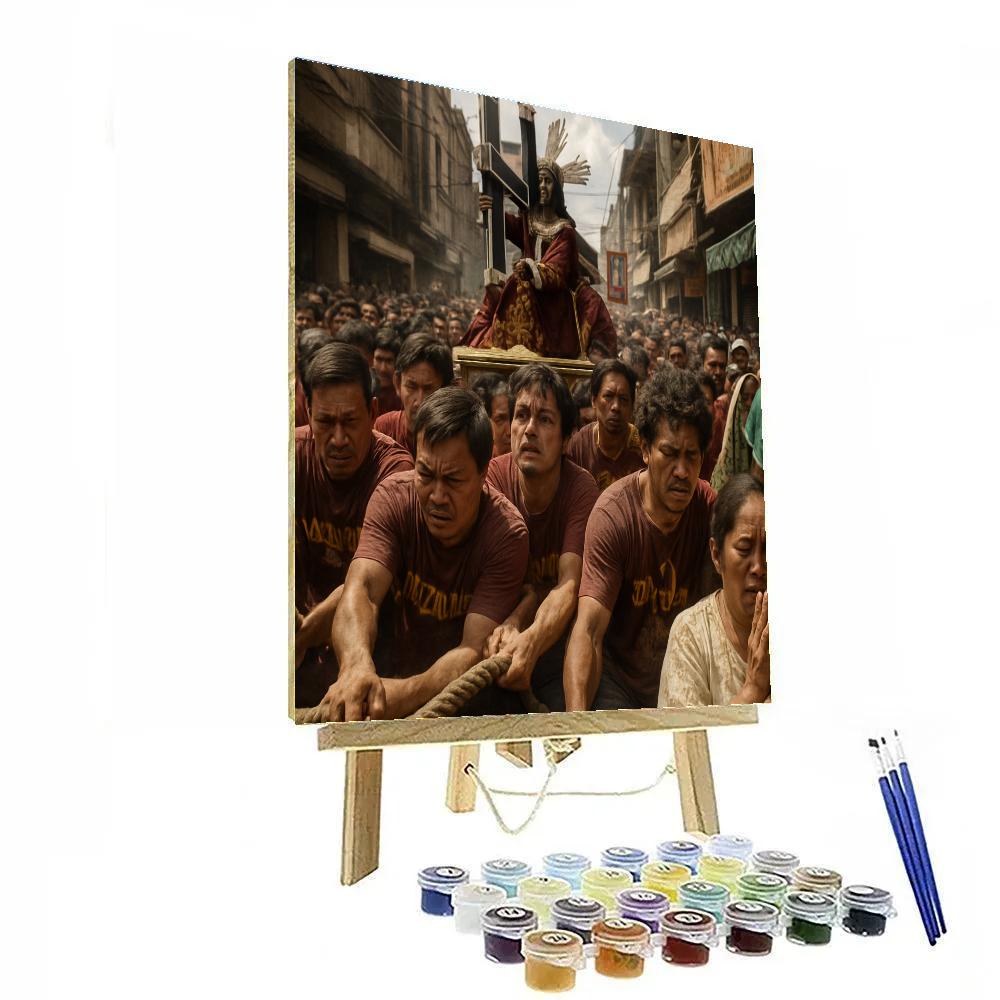 Feast Of The Black Nazarene Manila paint by color