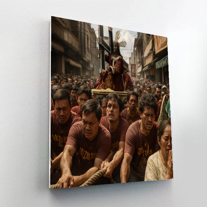 Feast Of The Black Nazarene Manila paint by color