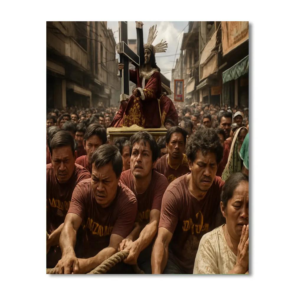Feast Of The Black Nazarene Manila paint by color