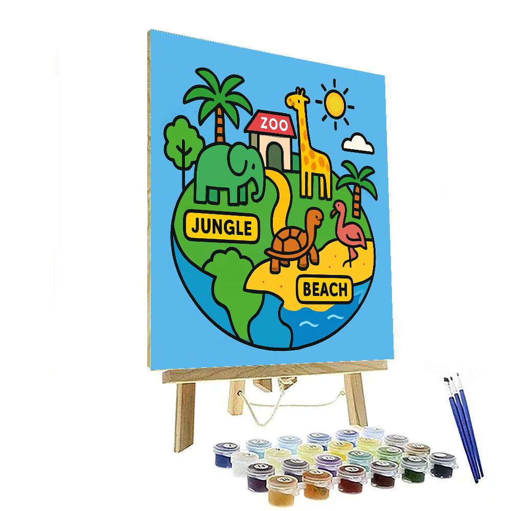 Tiny Planet Zoo Numbered painting kits