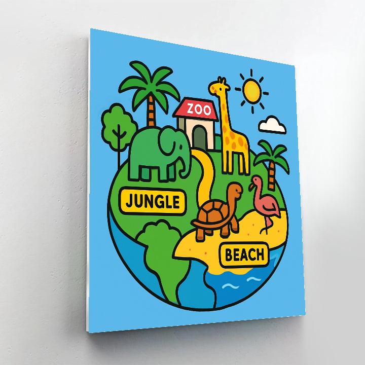 Tiny Planet Zoo Numbered painting kits