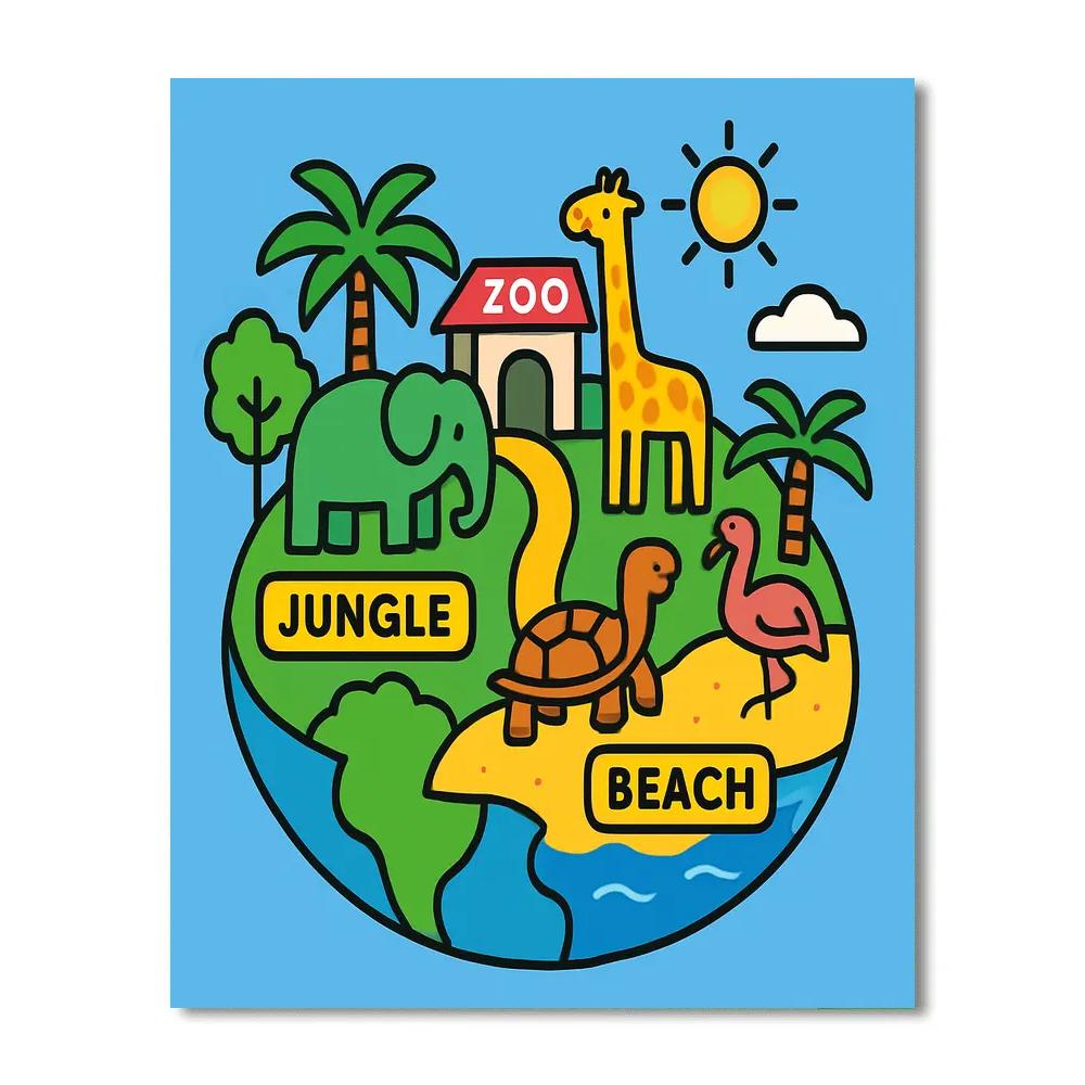 Tiny Planet Zoo Numbered painting kits