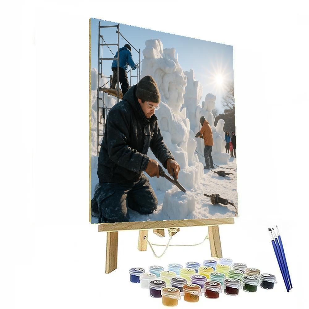 Sapporo Snow Festival Sculpting DIY paint by numbers