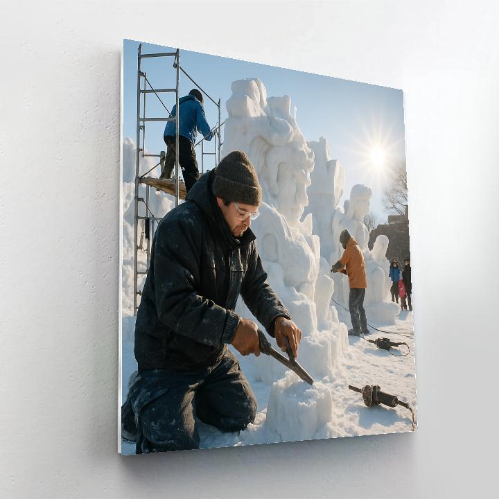 Sapporo Snow Festival Sculpting DIY paint by numbers