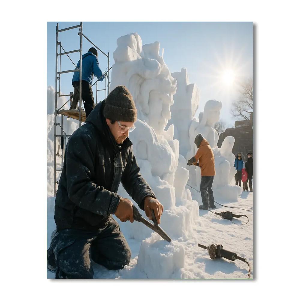 Sapporo Snow Festival Sculpting DIY paint by numbers